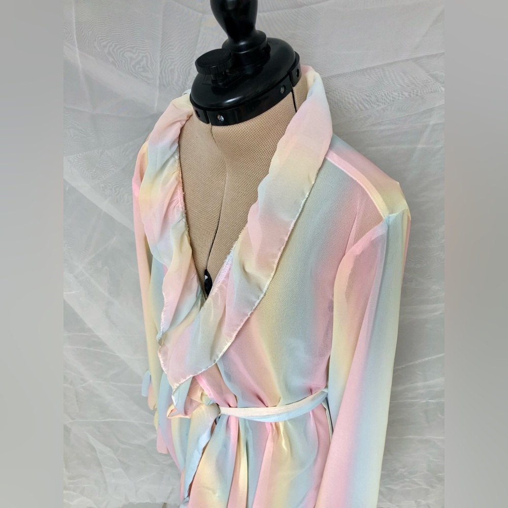 Sheer Pastel Rainbow Robe - Picture 2 of 4